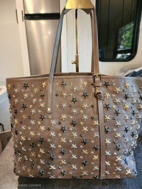 Jimmy Choo Star-Studded Leather Tote Bag